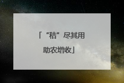 “秸”尽其用 助农增收