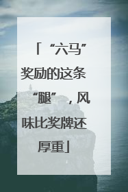 “六马”奖励的这条“腿”，风味比奖牌还厚重