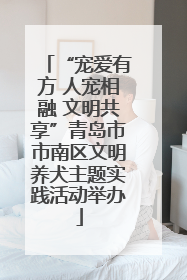 “宠爱有方 人宠相融 文明共享”青岛市市南区文明养犬主题实践活动举办