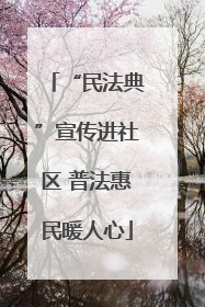 “民法典”宣传进社区 普法惠民暖人心