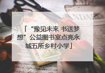 “豫见未来 书送梦想”公益图书室点亮永城五所乡村小学