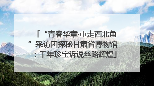 “青春华章·重走西北角”采访团探秘甘肃省博物馆：千年珍宝诉说丝路辉煌