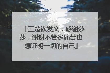 王楚钦发文：感谢莎莎，谢谢不管多痛苦也想证明一切的自己