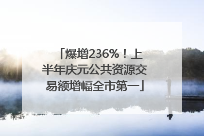 爆增236%！上半年庆元公共资源交易额增幅全市第一
