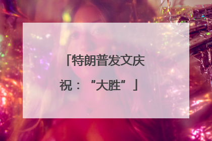 特朗普发文庆祝：“大胜”