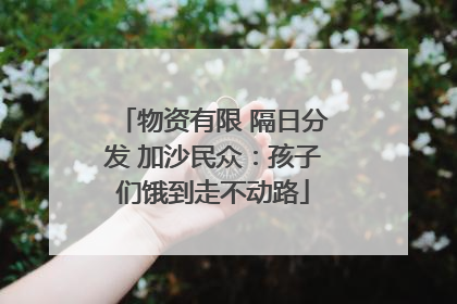 物资有限 隔日分发 加沙民众：孩子们饿到走不动路