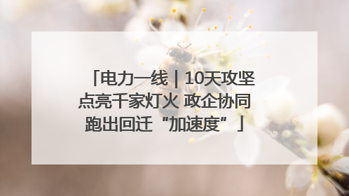 电力一线｜10天攻坚点亮千家灯火 政企协同跑出回迁“加速度”