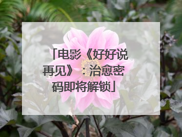 电影《好好说再见》：治愈密码即将解锁
