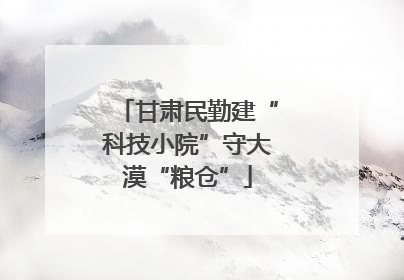 甘肃民勤建“科技小院”守大漠“粮仓”