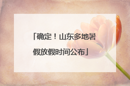 确定!山东多地暑假放假时间公布