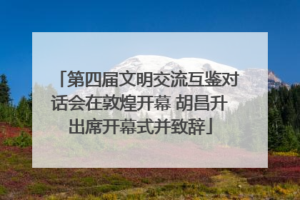 第四届文明交流互鉴对话会在敦煌开幕 胡昌升出席开幕式并致辞