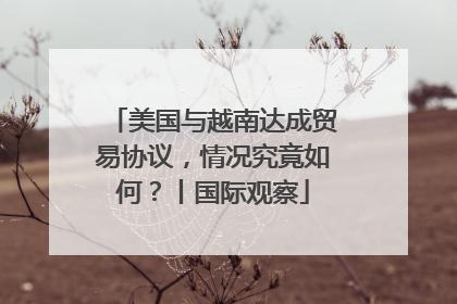 美国与越南达成贸易协议，情况究竟如何？丨国际观察