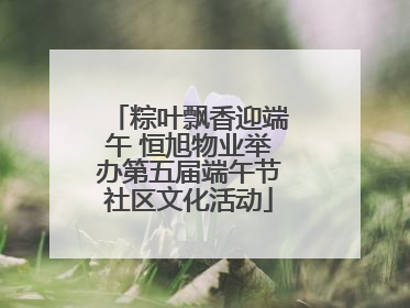 粽叶飘香迎端午 恒旭物业举办第五届端午节社区文化活动