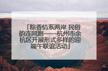 粽香情系两岸 民俗韵连同胞——杭州市余杭区开展形式多样的迎端午联谊活动
