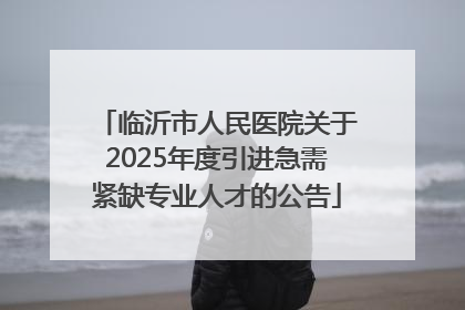 临沂市人民医院关于2025年度引进急需紧缺专业人才的公告
