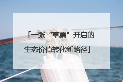 一张“草票”开启的生态价值转化新路径
