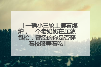一辆小三轮上摆着煤炉，一个老奶奶在压葱包桧，曾经的你是否穿着校服等着吃