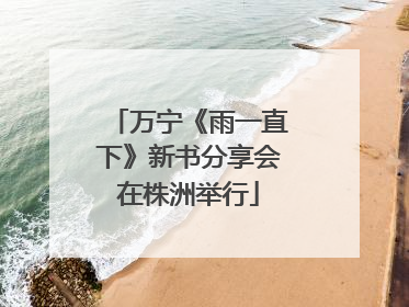 万宁《雨一直下》新书分享会在株洲举行