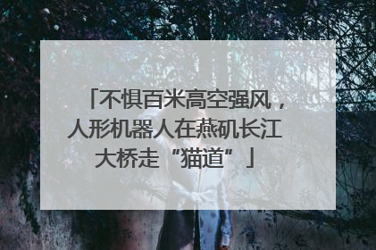 不惧百米高空强风，人形机器人在燕矶长江大桥走“猫道”