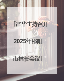 严华主持召开2025年邵阳市林长会议