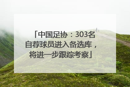 中国足协：303名自荐球员进入备选库，将进一步跟踪考察