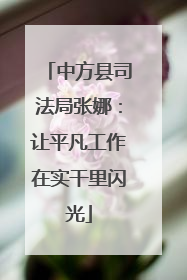 中方县司法局张娜：让平凡工作在实干里闪光