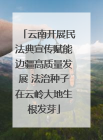 云南开展民法典宣传赋能边疆高质量发展 法治种子在云岭大地生根发芽