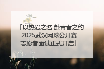 以热爱之名 赴青春之约 2025武汉网球公开赛志愿者面试正式开启