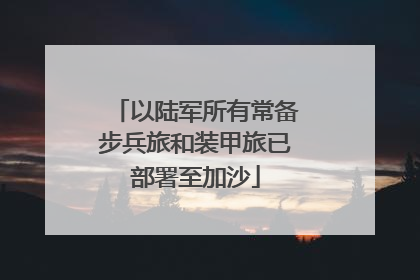 以陆军所有常备步兵旅和装甲旅已部署至加沙
