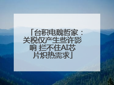 台积电魏哲家：关税仅产生些许影响 拦不住AI芯片炽热需求