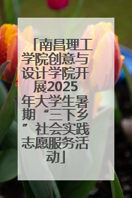 南昌理工学院创意与设计学院开展2025年大学生暑期“三下乡”社会实践志愿服务活动