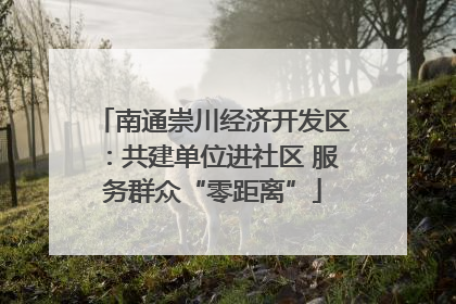 南通崇川经济开发区：共建单位进社区 服务群众“零距离”
