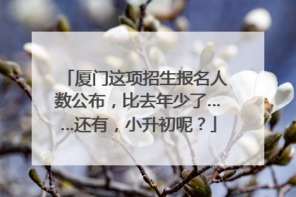 厦门这项招生报名人数公布，比去年少了……还有，小升初呢？