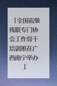 全国省级残联专门协会工作骨干培训班在广西南宁举办
