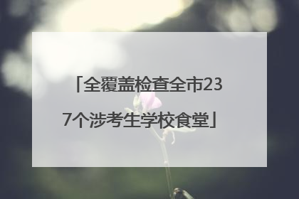 全覆盖检查全市237个涉考生学校食堂