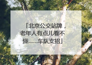 北京公交站牌，老年人有点儿看不懂……车队支招