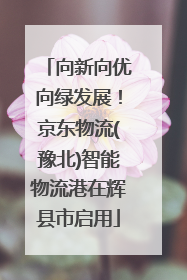 向新向优向绿发展！京东物流(豫北)智能物流港在辉县市启用