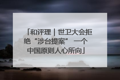 和评理｜世卫大会拒绝“涉台提案” 一个中国原则人心所向