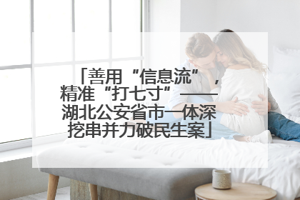 善用“信息流”，精准“打七寸”——湖北公安省市一体深挖串并力破民生案