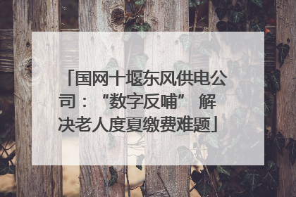 国网十堰东风供电公司：“数字反哺” 解决老人度夏缴费难题