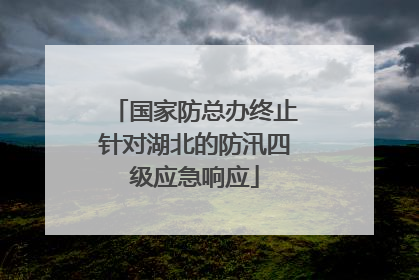 国家防总办终止针对湖北的防汛四级应急响应