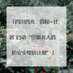 四川西充：高校+社区 启动“空巢老人消防安全帮扶计划”