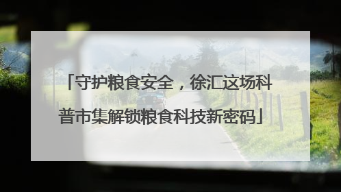 守护粮食安全，徐汇这场科普市集解锁粮食科技新密码