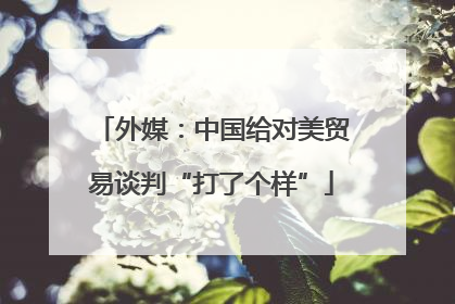 外媒：中国给对美贸易谈判“打了个样”