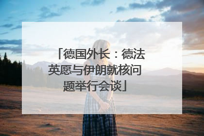 德国外长：德法英愿与伊朗就核问题举行会谈