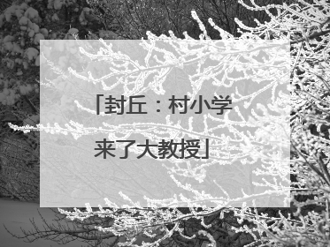 封丘：村小学来了大教授
