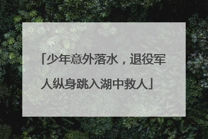 少年意外落水，退役军人纵身跳入湖中救人