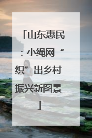 山东惠民：小绳网“织”出乡村振兴新图景