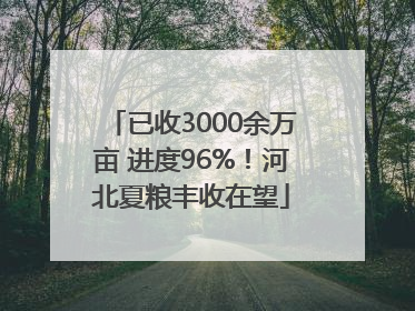 已收3000余万亩 进度96%！河北夏粮丰收在望