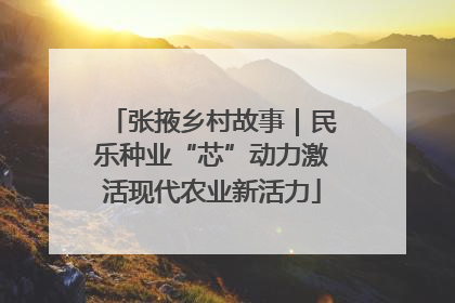 张掖乡村故事｜民乐种业“芯”动力激活现代农业新活力